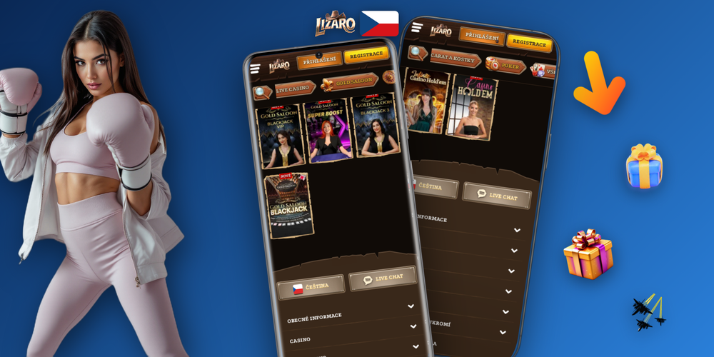 Smartphone s Lizaro Casino aplikací a QR kód pro snadné stažení Lizaro Casino apk