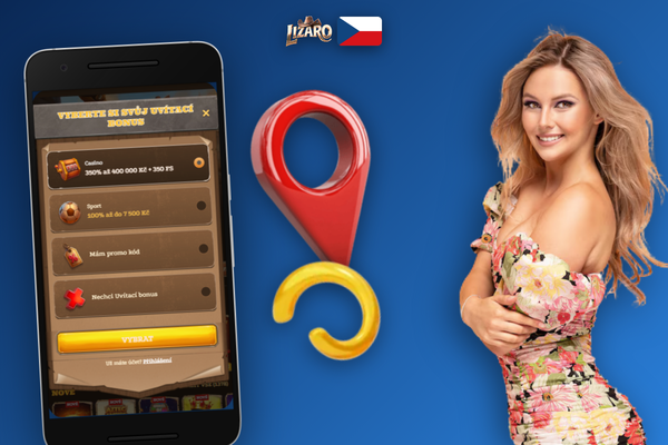 Hráč vyplňuje registrační formulář Lizaro Casino na smartphonu při zakládání účtu